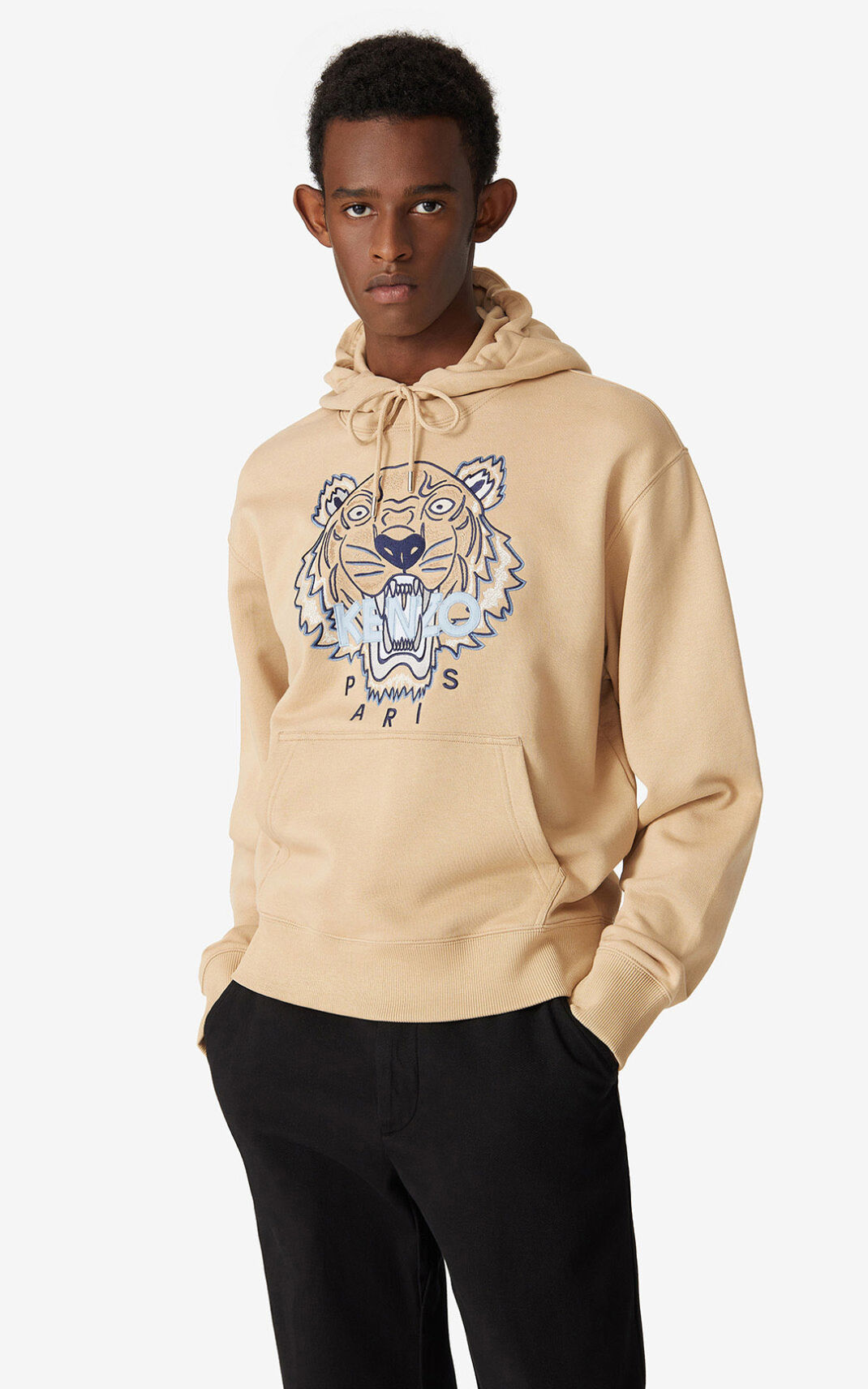 Sweat A Capuche Kenzo Tiger Homme Beige | ZJAU-67218